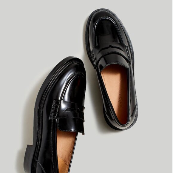 Madewell Vernon Leather Loafer in True Black Size 9 - Picture 1 of 6
